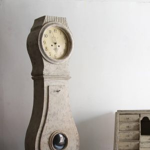 A classic Mora clock from Sweden with its original movement, weights and pendulum