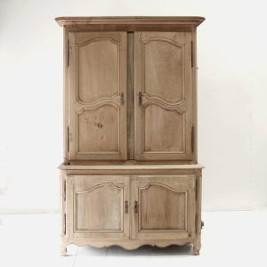 Classic French buffet deux corps in a natural walnut finish