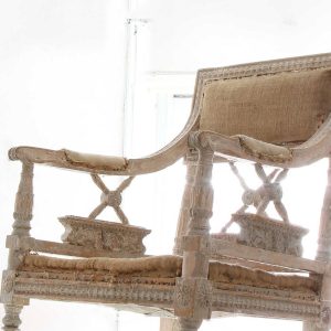 A unique Swedish rocking chair with Gustavian carved features