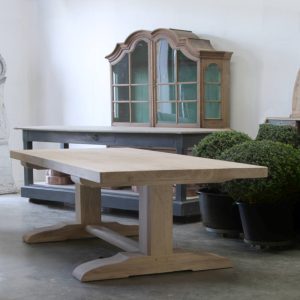 A thumbnail view of an imposing French oak trestle table
